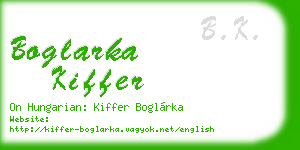 boglarka kiffer business card